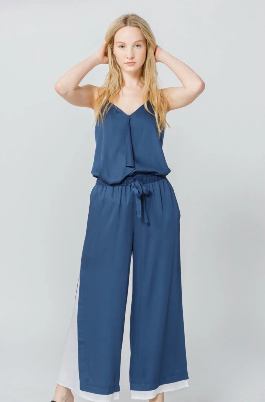 Bamboo Viscose Wide Leg Side Panel Pants