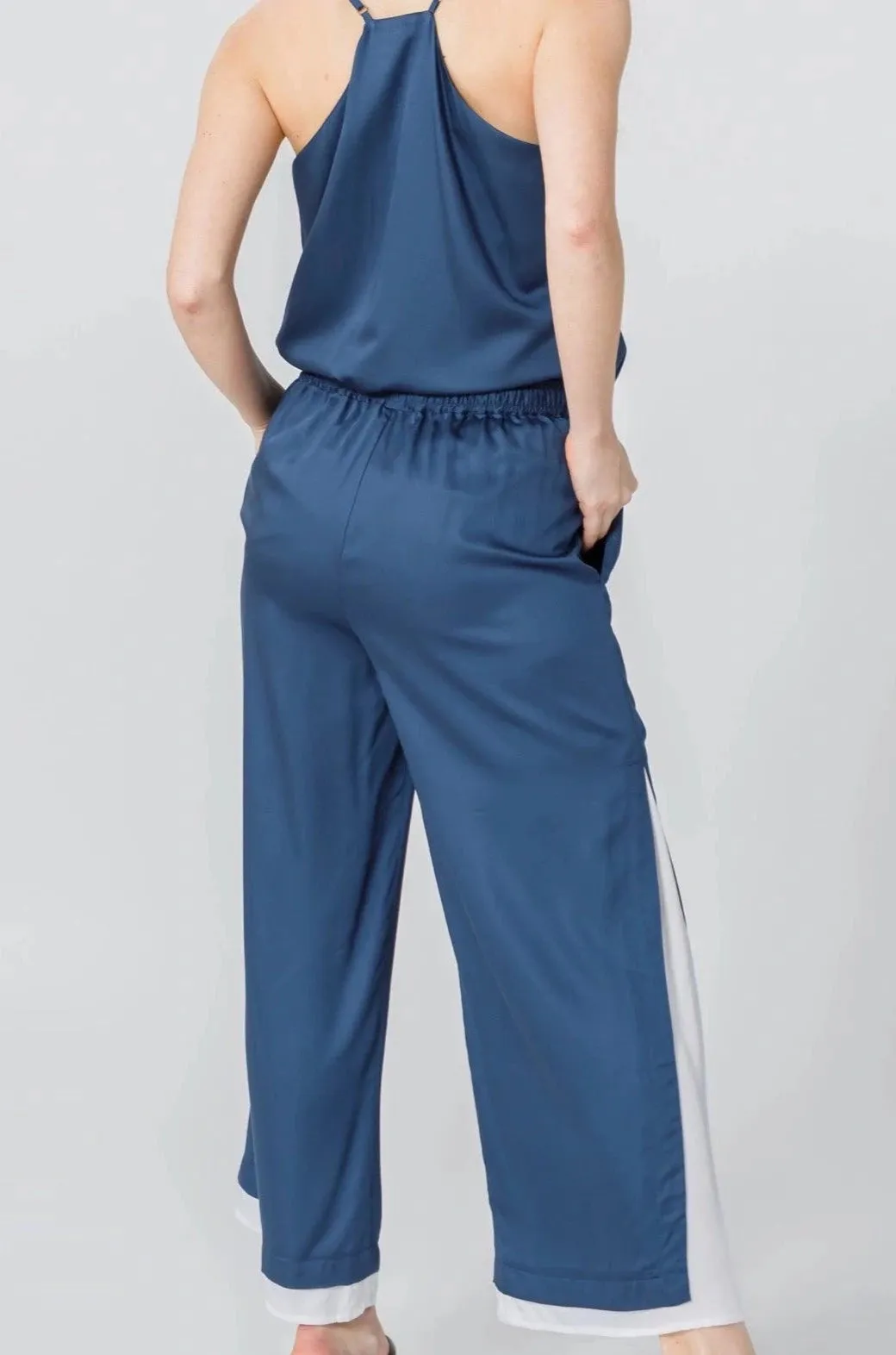 Bamboo Viscose Wide Leg Side Panel Pants