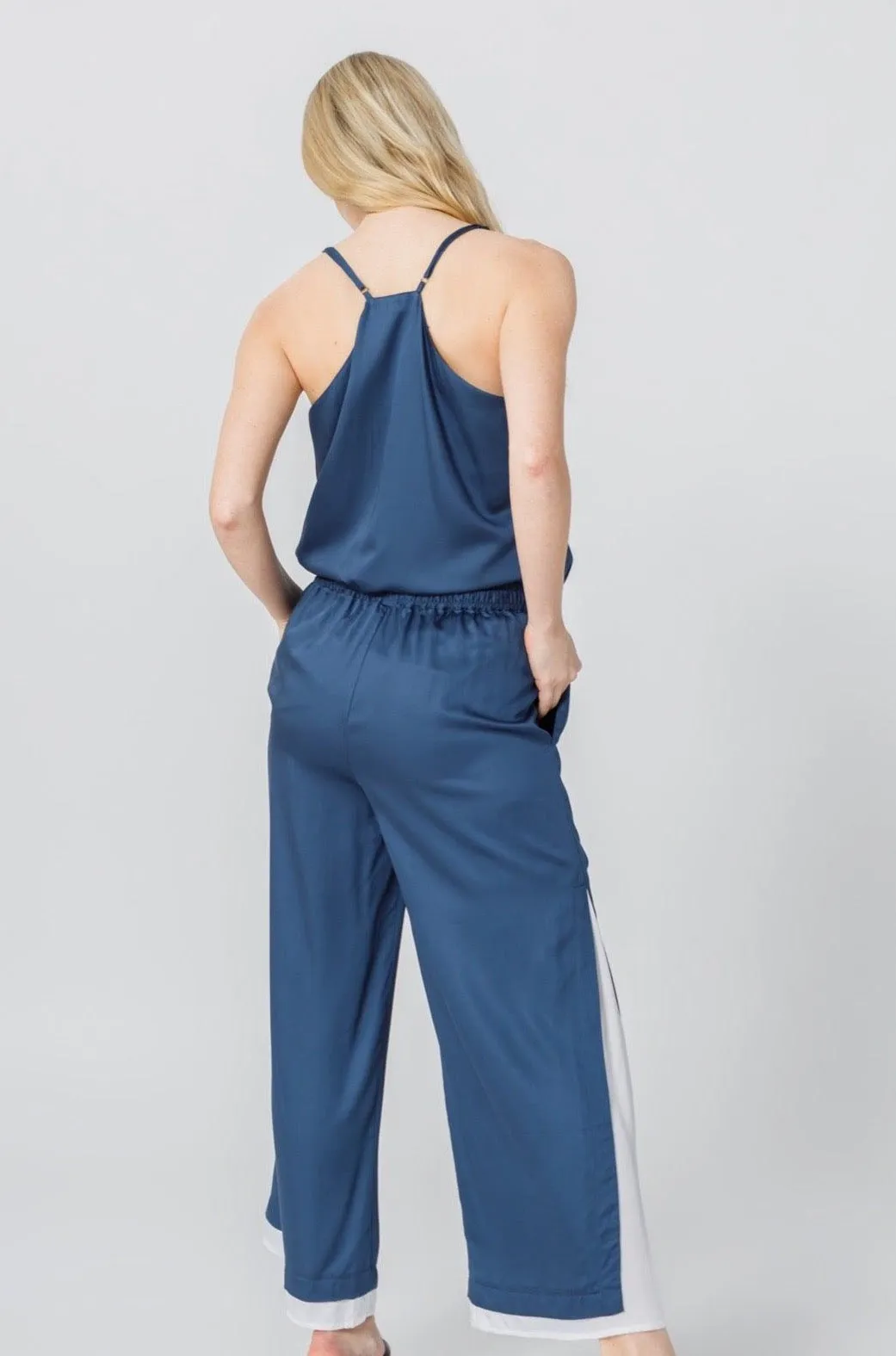 Bamboo Viscose Wide Leg Side Panel Pants