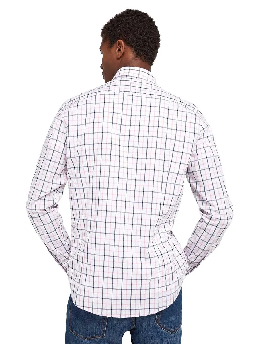 BARBOUR Bradwell Tailored Shirt - Mens - Classic Pink Check - Size: Medium