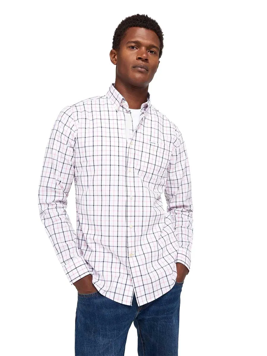 BARBOUR Bradwell Tailored Shirt - Mens - Classic Pink Check - Size: Medium