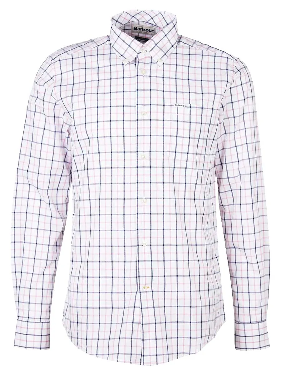 BARBOUR Bradwell Tailored Shirt - Mens - Classic Pink Check - Size: Medium