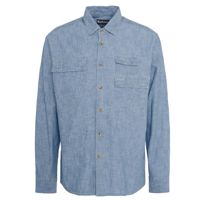 Barbour Catterick Relaxed Fit Chambray Mens Shirt - Chambray