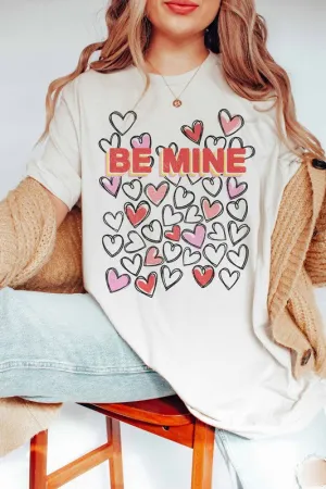 BE MINE HEART DOODLE GRAPHIC TEE