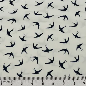 Black on White Swifts Cotton Print