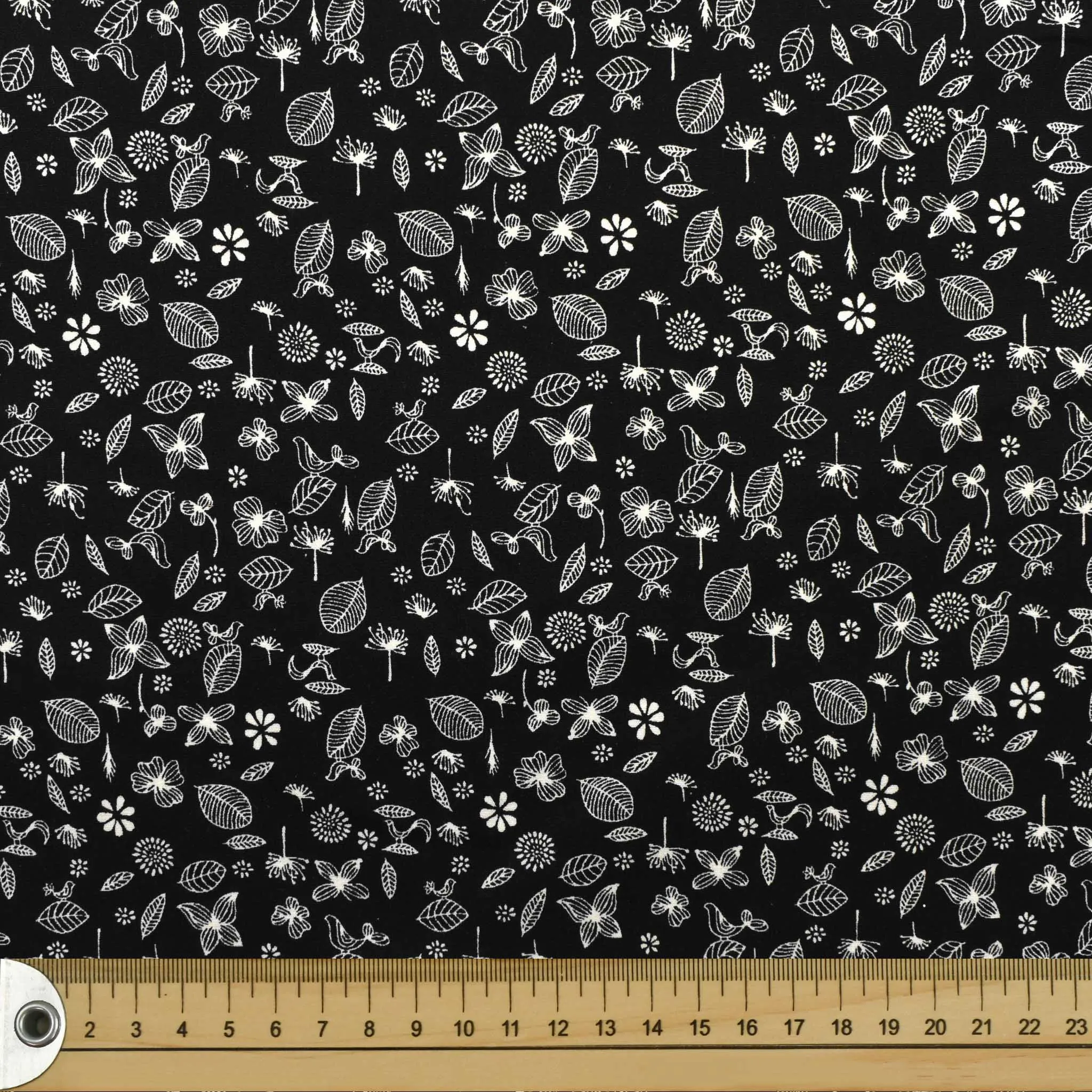 Black Tiny Forest Cotton Print