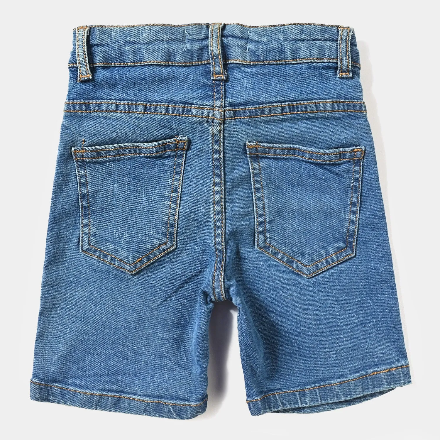 Boys Denim Stretch Short Grinding-LT.Blue