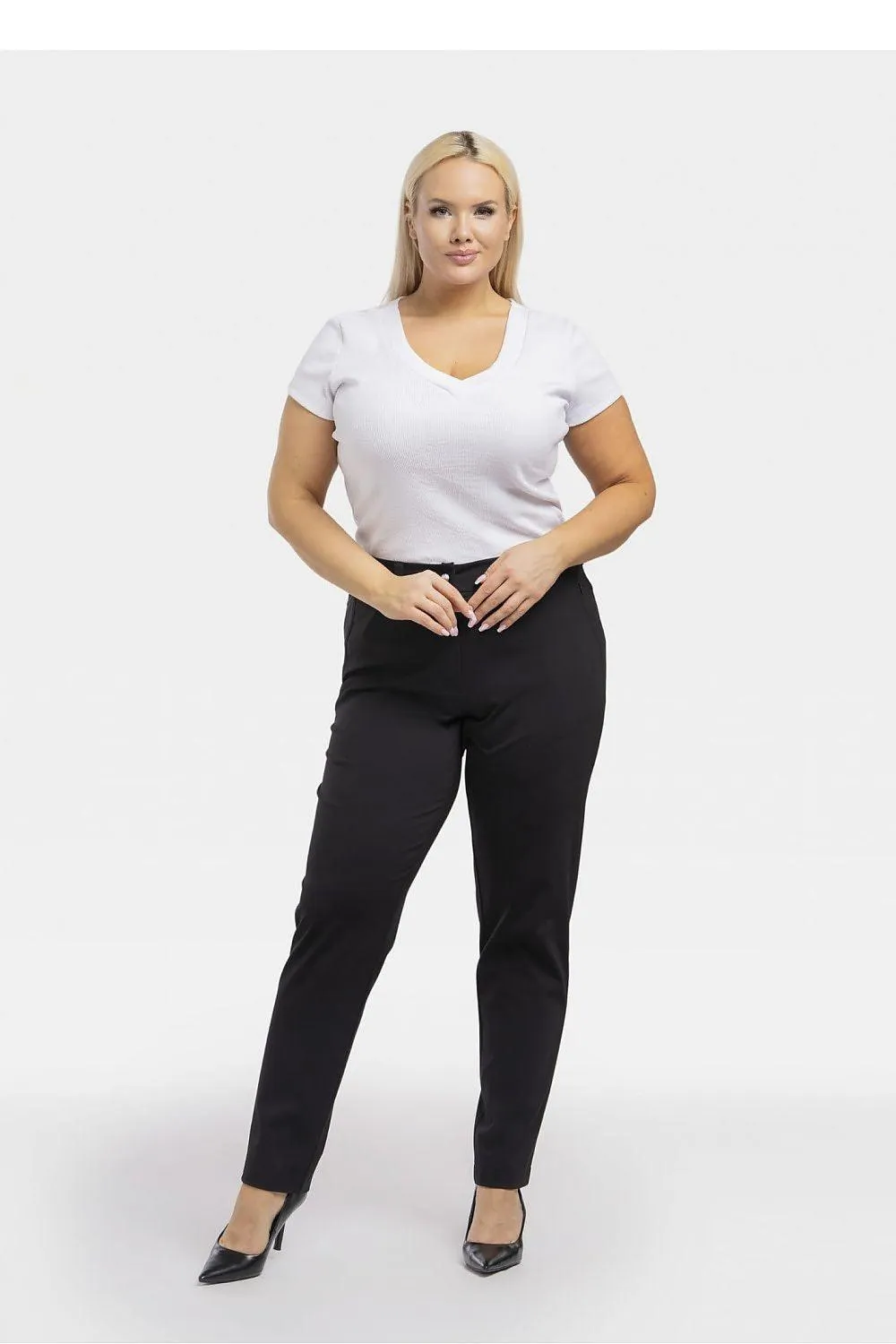 Chic Plus Size Viscose Knit Trousers - Wito Pants