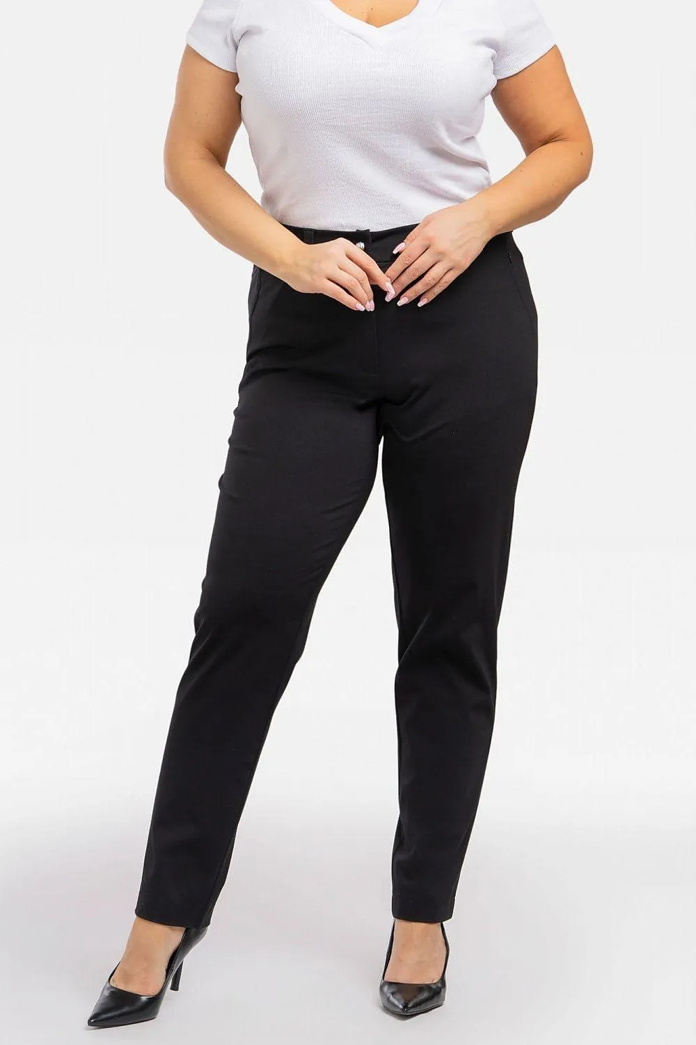 Chic Plus Size Viscose Knit Trousers - Wito Pants