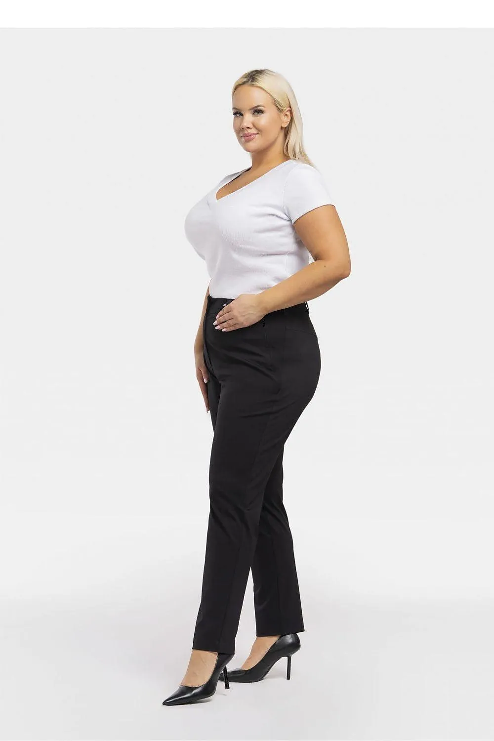 Chic Plus Size Viscose Knit Trousers - Wito Pants