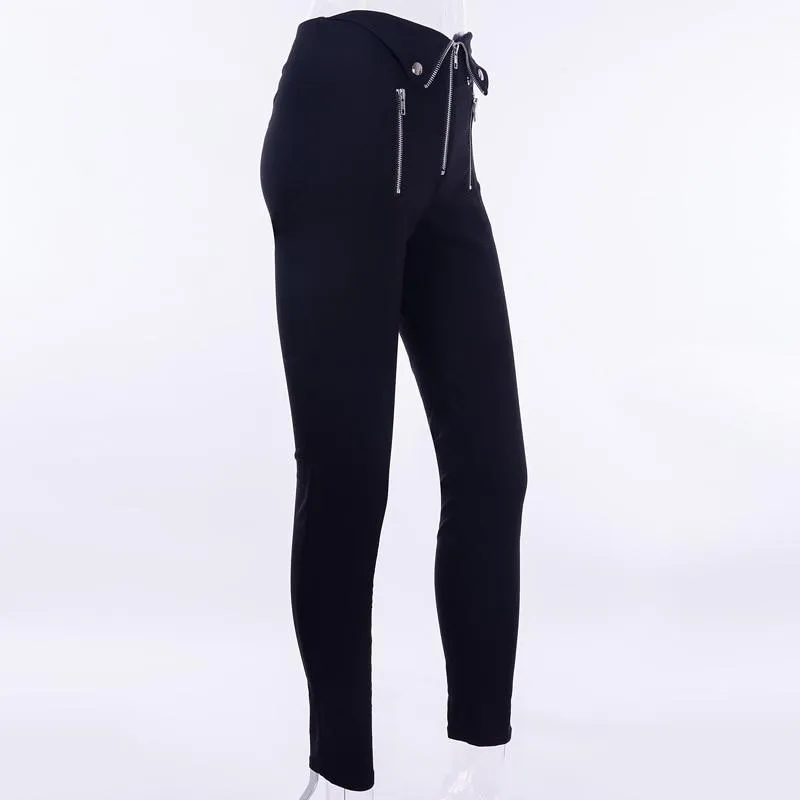 Chic Zipper Fold Pants