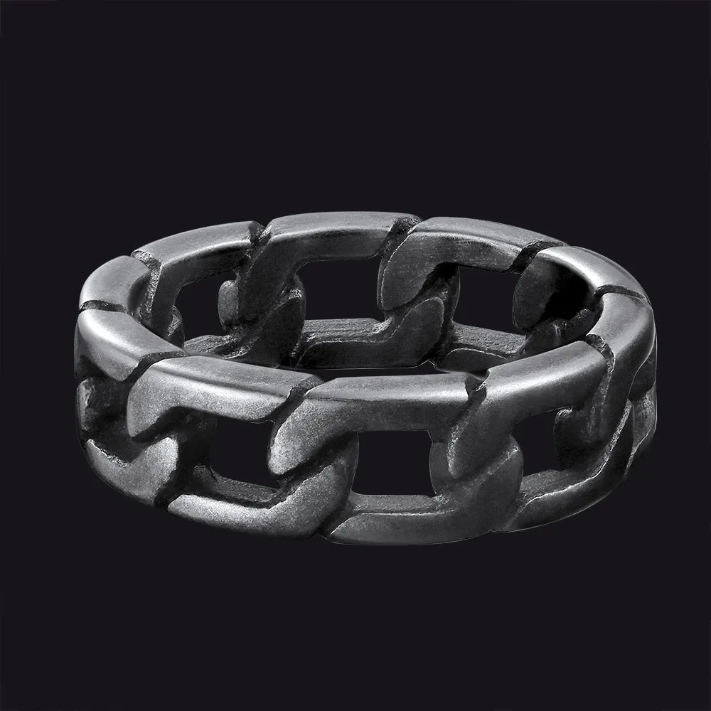 Chunky Cuban Link Ring For Men Stainless Steel