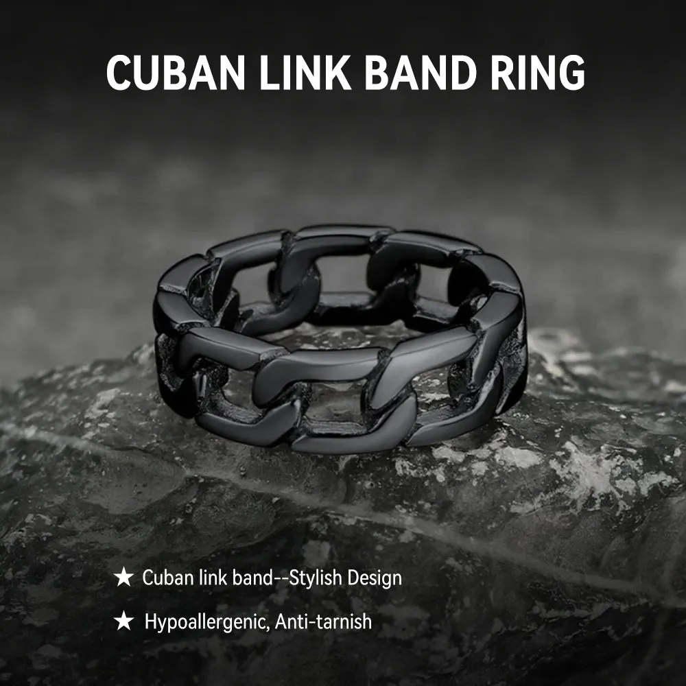 Chunky Cuban Link Ring For Men Stainless Steel