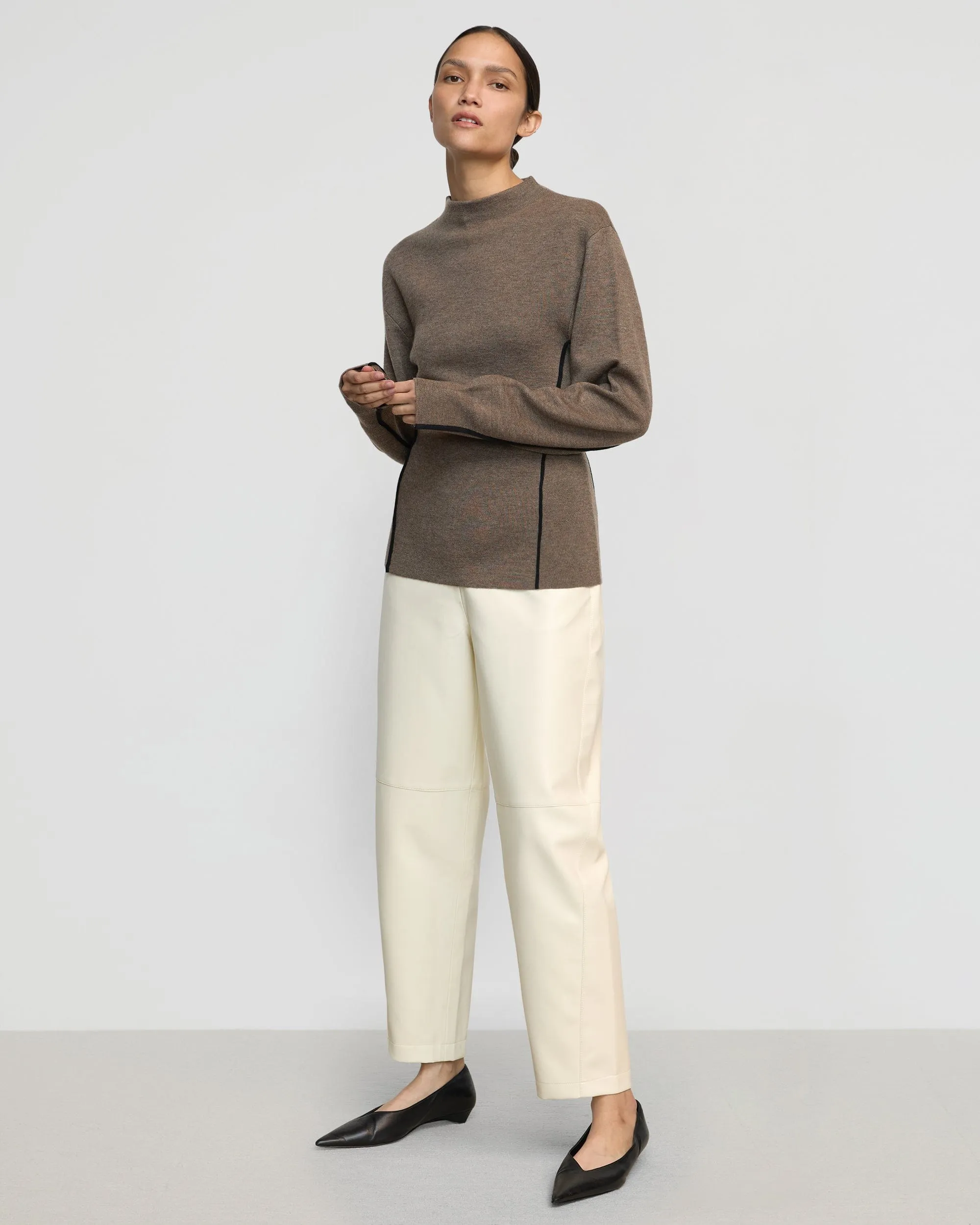 Clarice Contrast-Piping Sweater