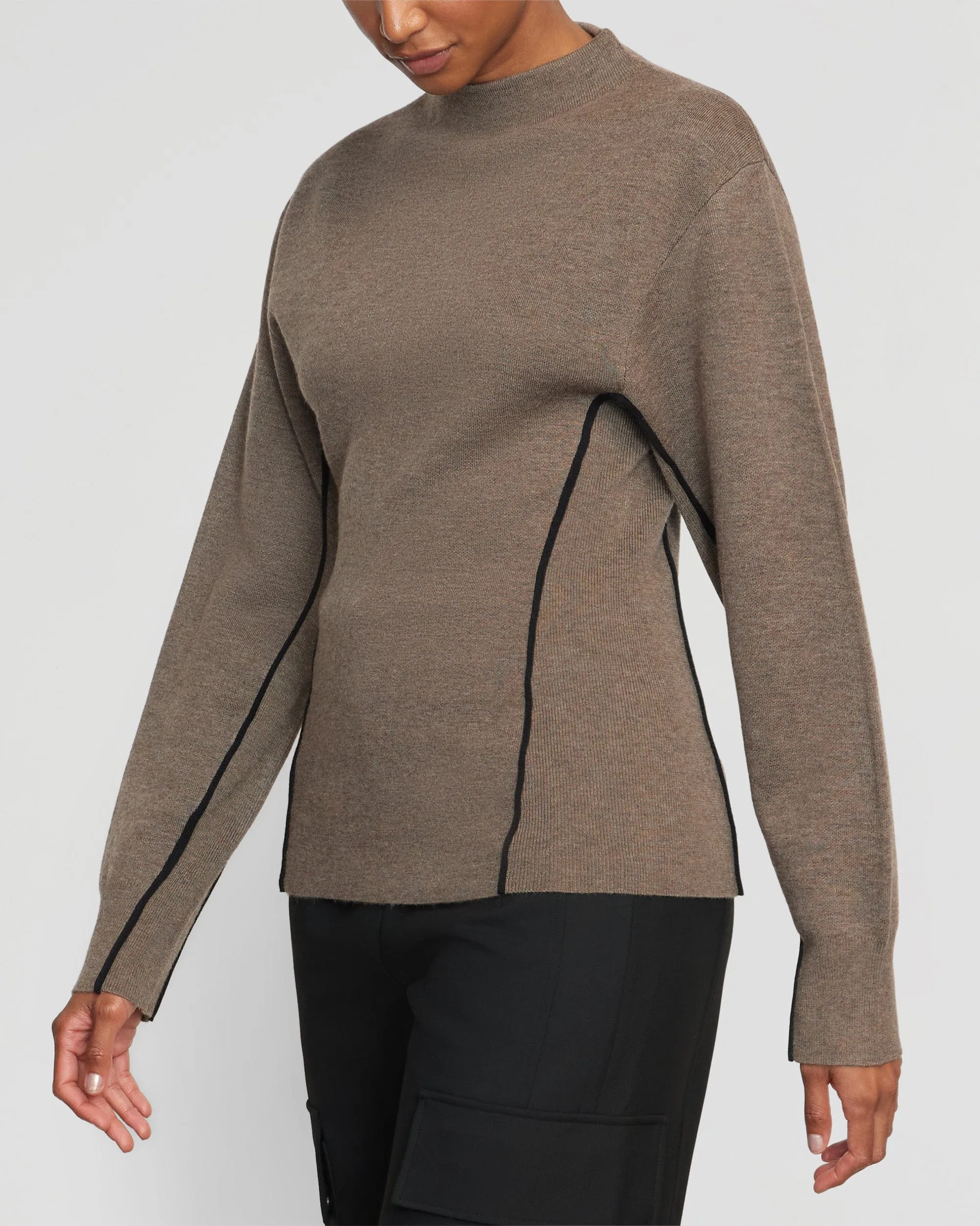 Clarice Contrast-Piping Sweater