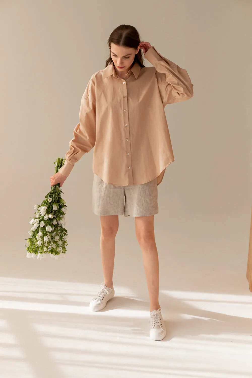 Classic Oversize Shirt Beige