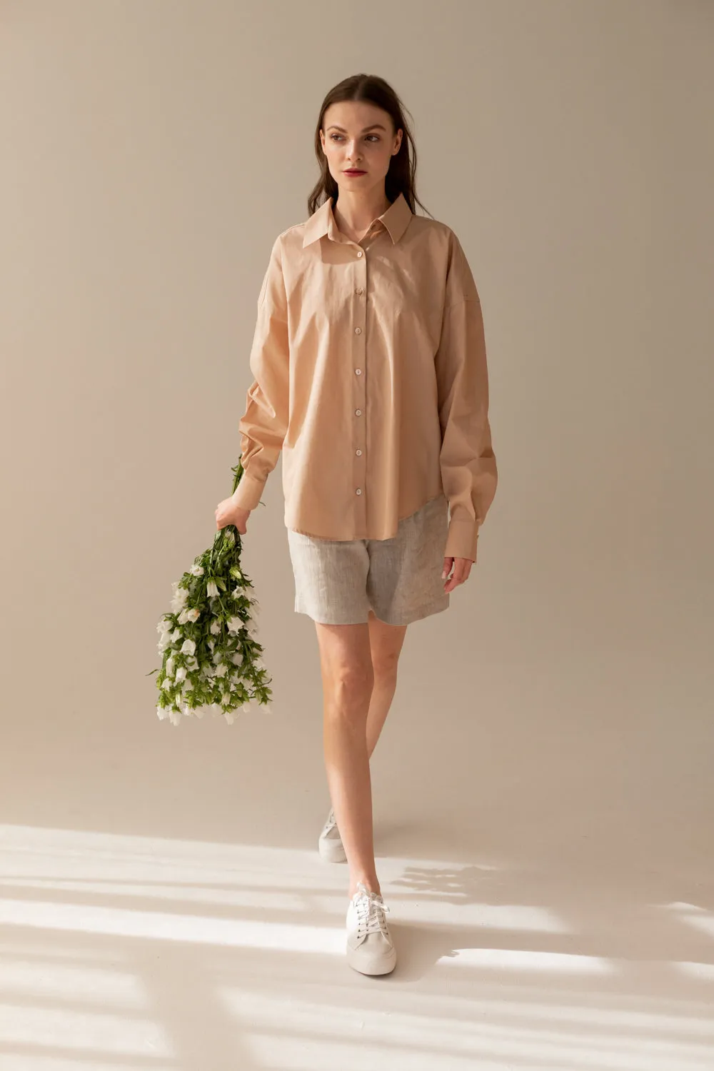 Classic Oversize Shirt Beige