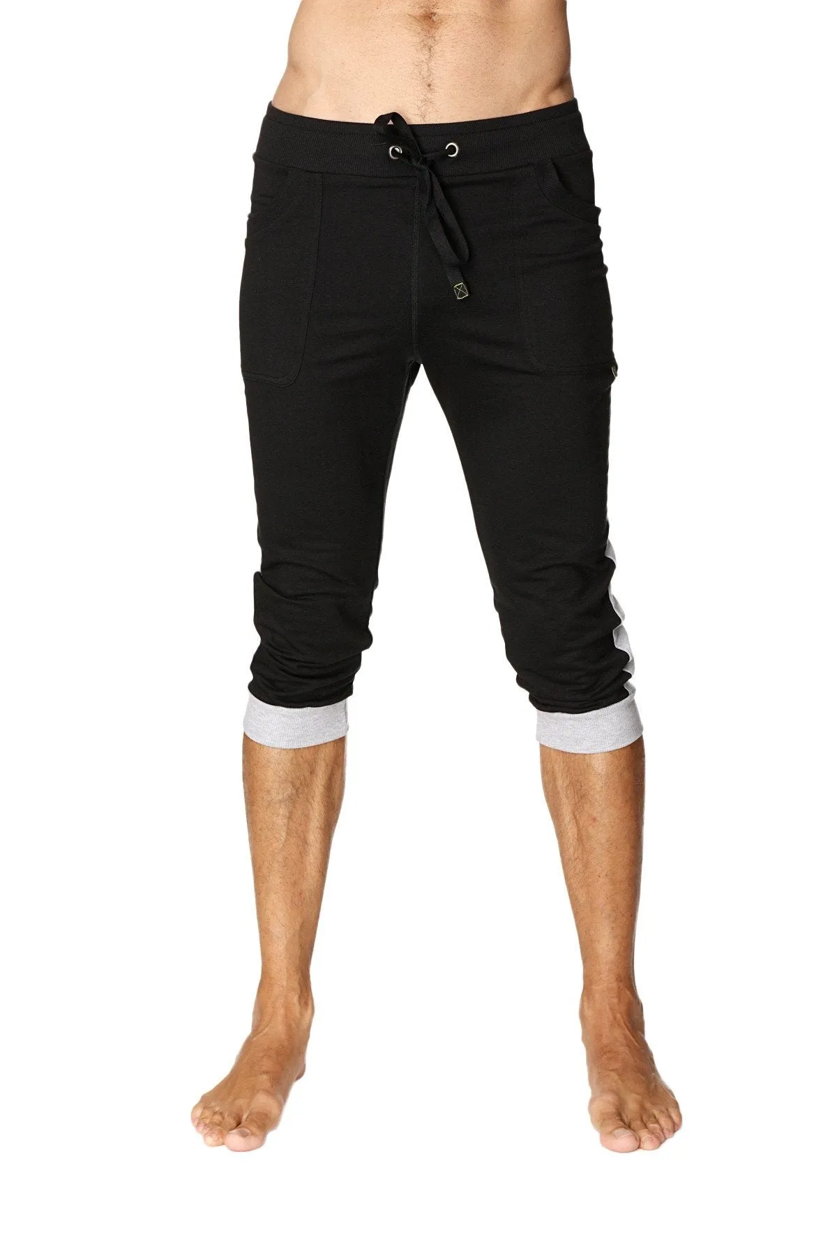 Cuffed Yoga Pants (Black w/Grey)