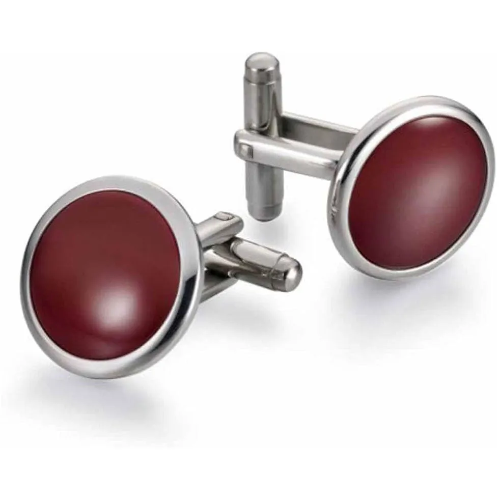 Dalvey DISCUS CUFFLINKS Red Onyx