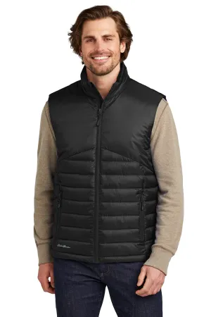 Eddie Bauer Mens Water Resistant Quilted Full Zip Vest - Deep Black