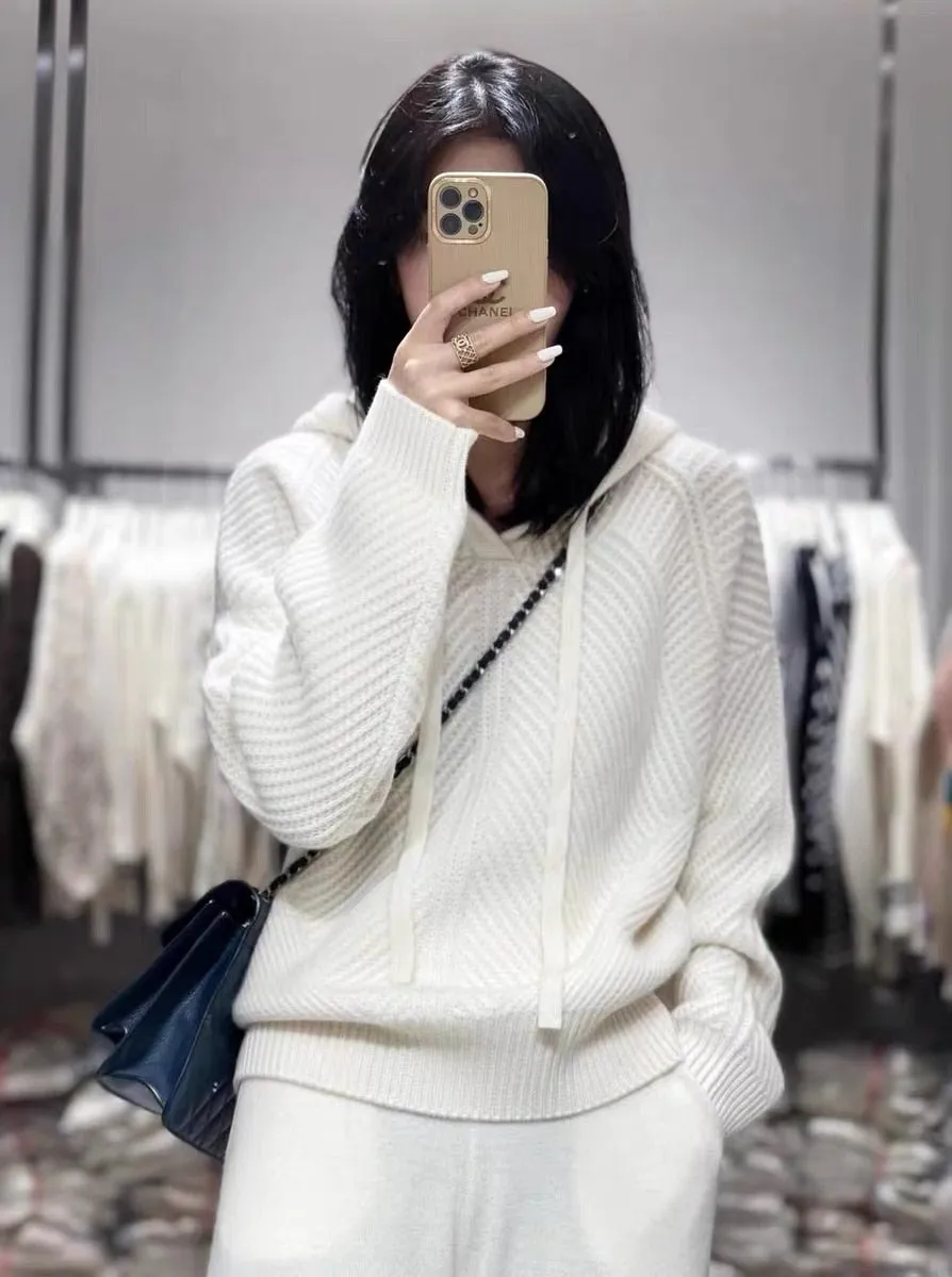 Fashionkova  2022 Autumn Winter New Fashion Explosion Hoodie 100% Pure Wool Sweater Pullover Warm Women