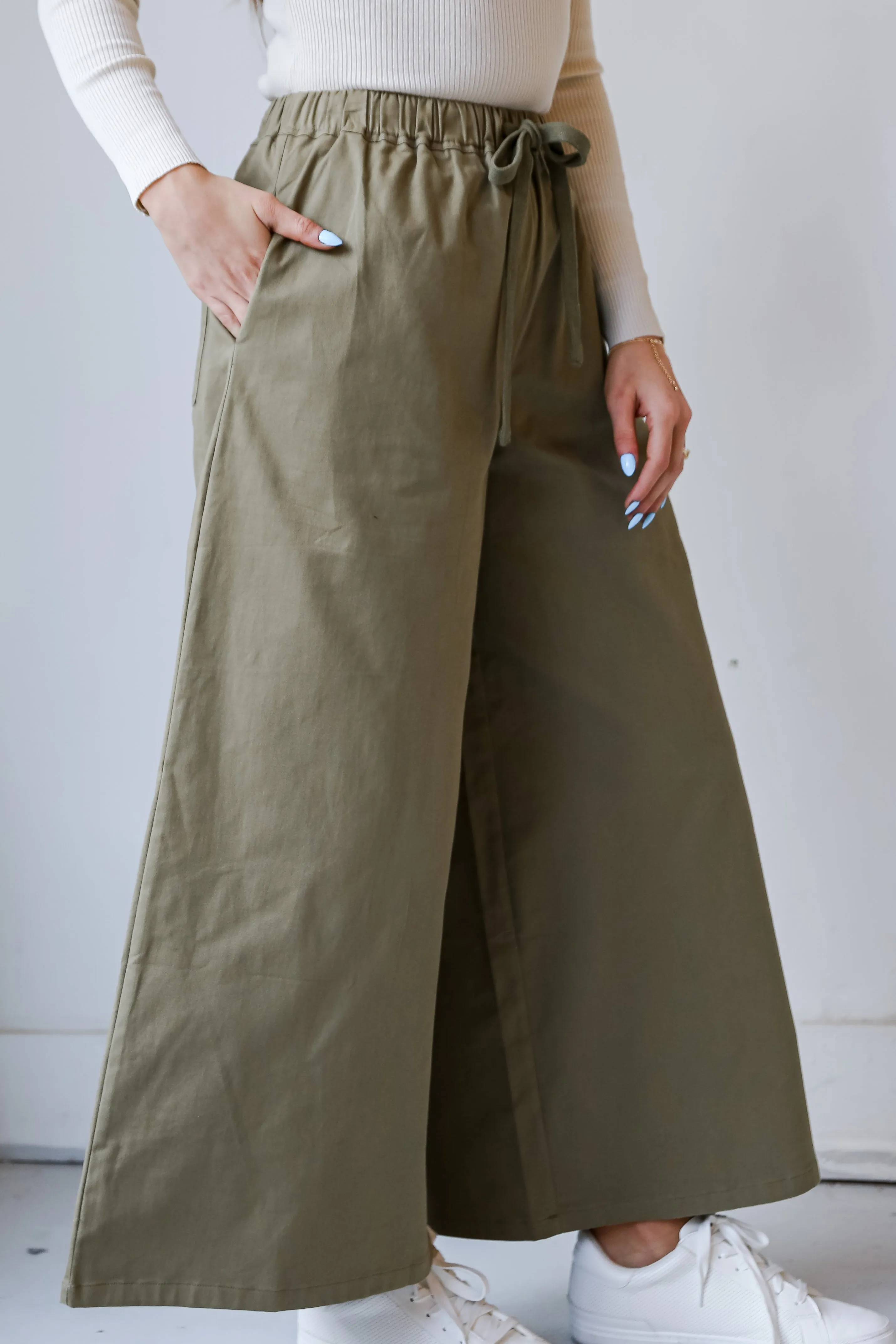 FINAL SALE - Enhanced Energy Olive Wide Leg Pants