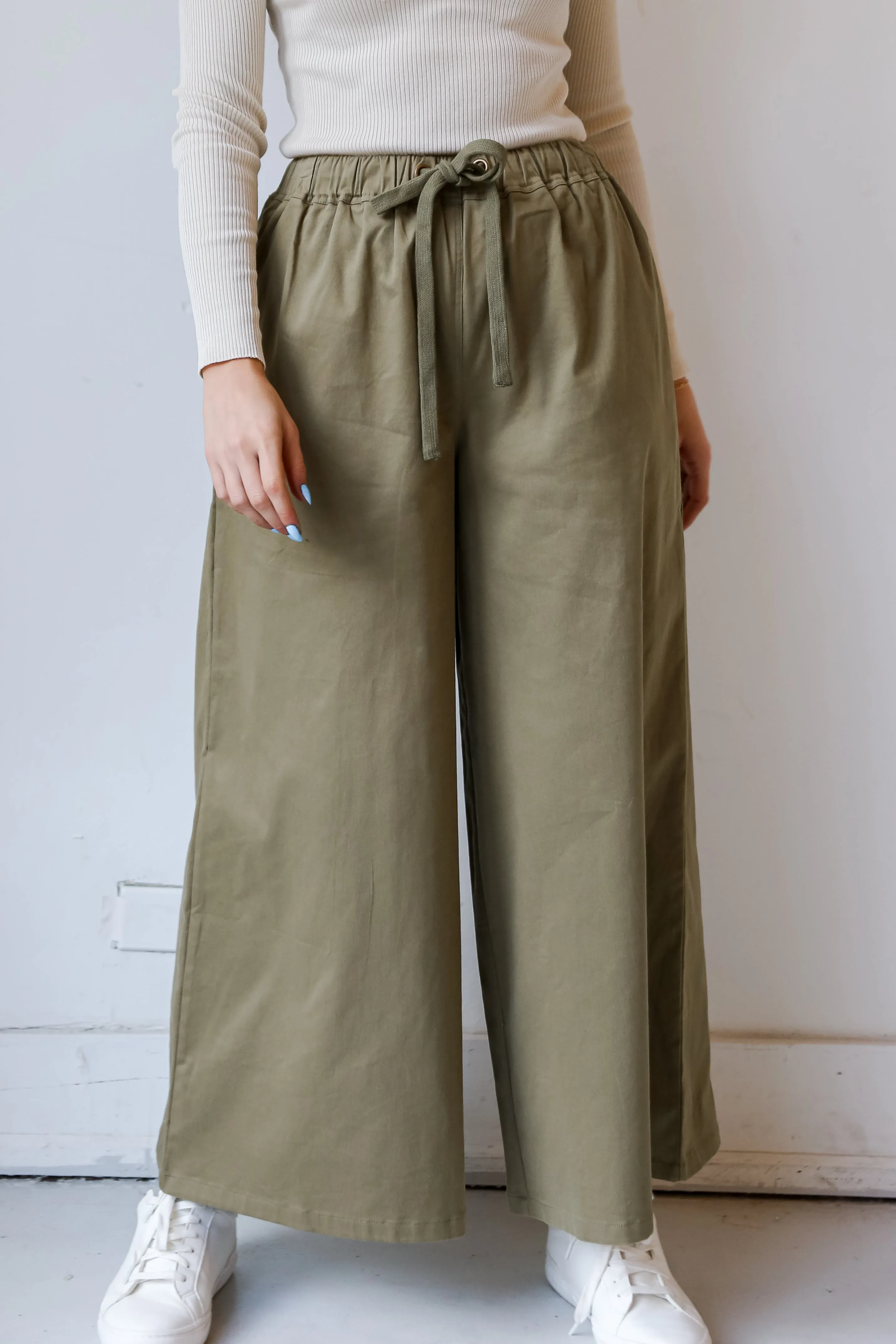 FINAL SALE - Enhanced Energy Olive Wide Leg Pants