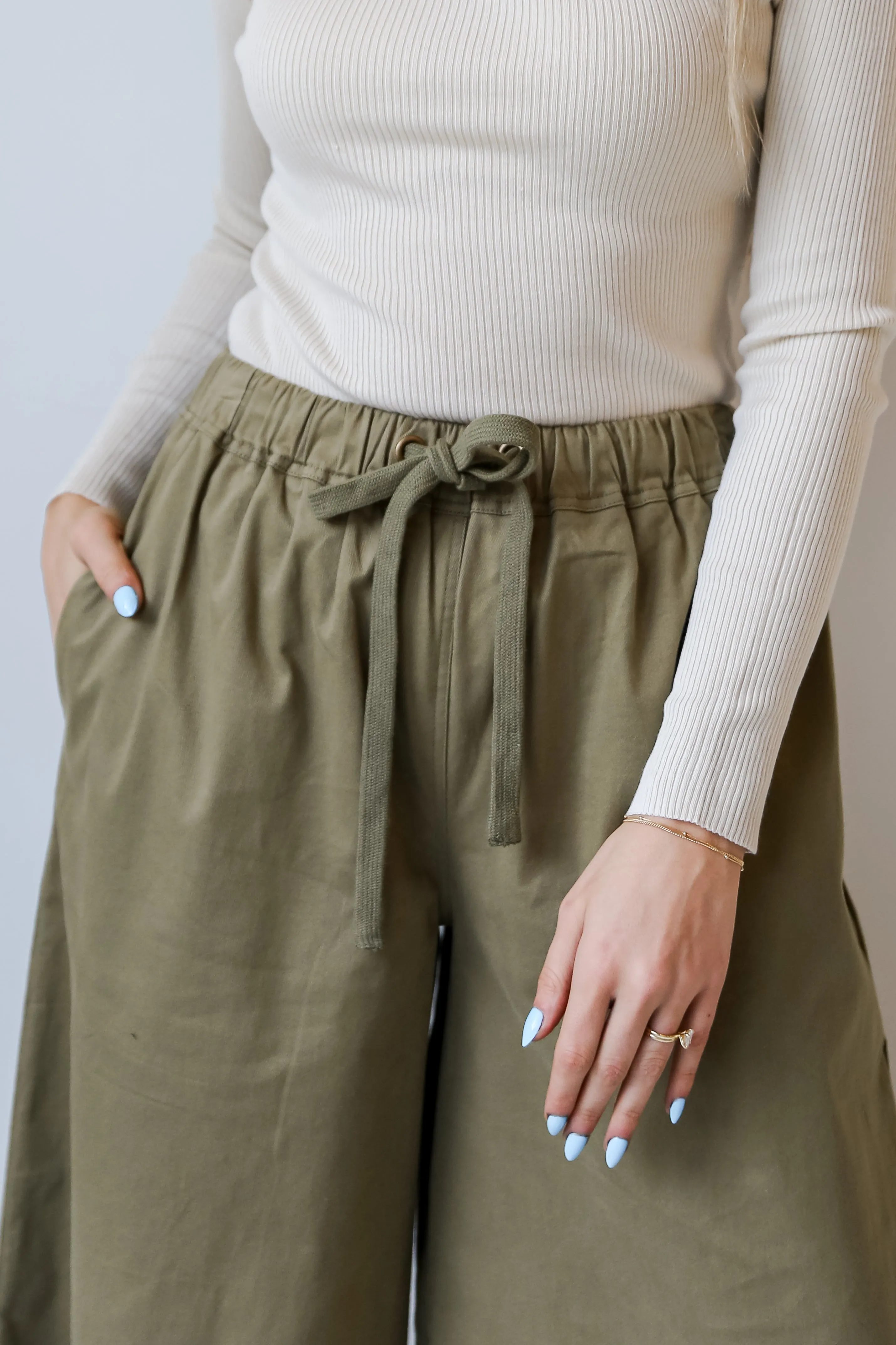 FINAL SALE - Enhanced Energy Olive Wide Leg Pants