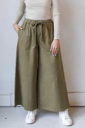 FINAL SALE - Enhanced Energy Olive Wide Leg Pants