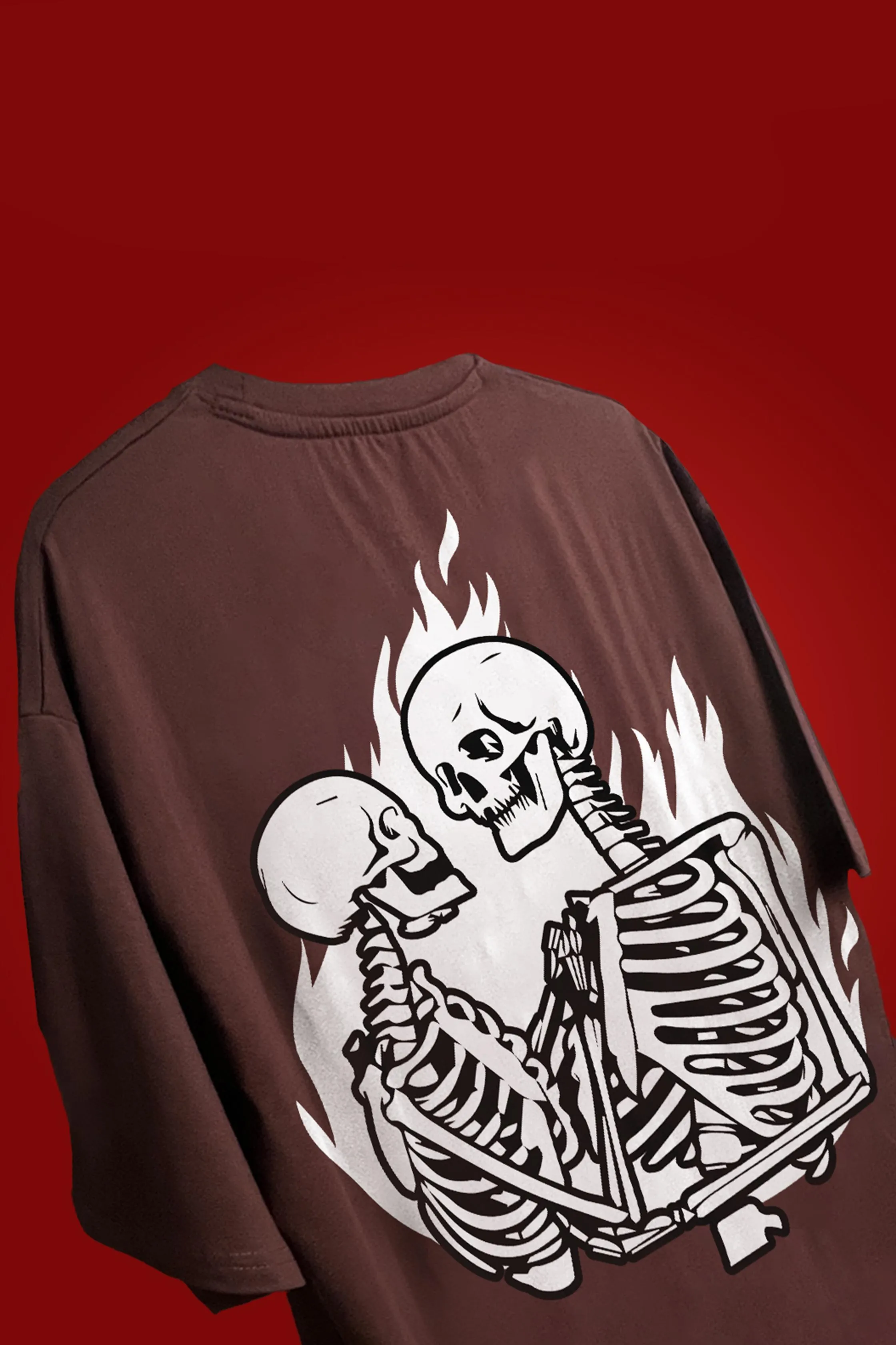 FLAMING SKULL OVERSIZED T-SHIRT