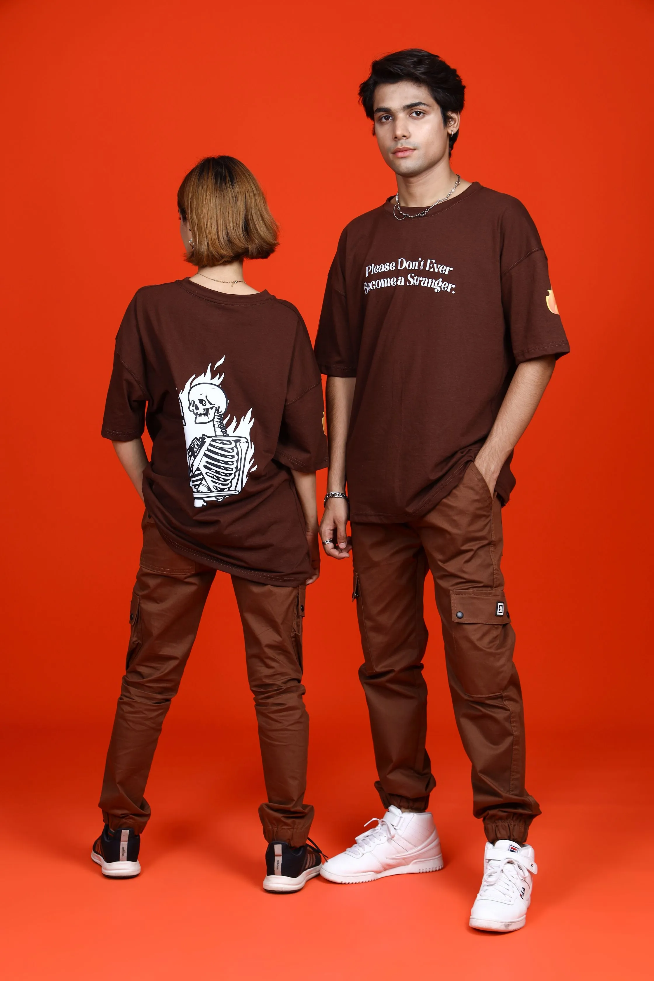 FLAMING SKULL OVERSIZED T-SHIRT