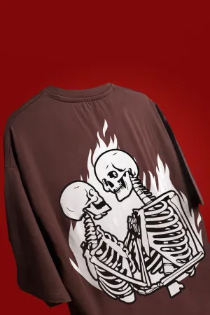 FLAMING SKULL OVERSIZED T-SHIRT