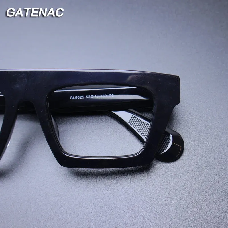 Gatenac Unisex Full Rim Square Acetate Eyeglasses Gxyj-1176