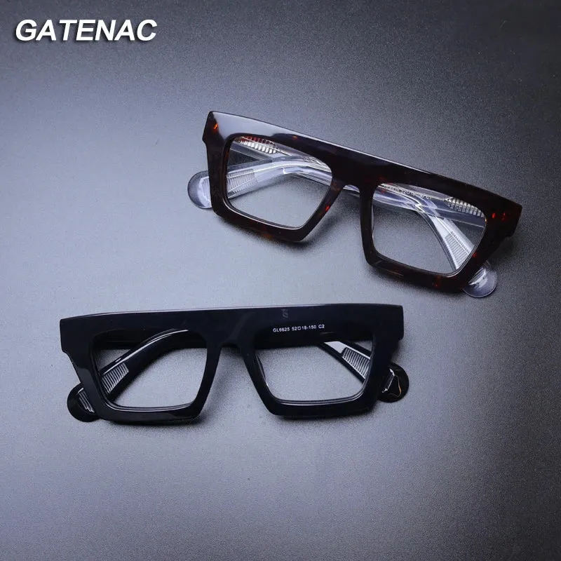 Gatenac Unisex Full Rim Square Acetate Eyeglasses Gxyj-1176