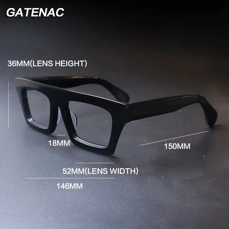 Gatenac Unisex Full Rim Square Acetate Eyeglasses Gxyj-1176