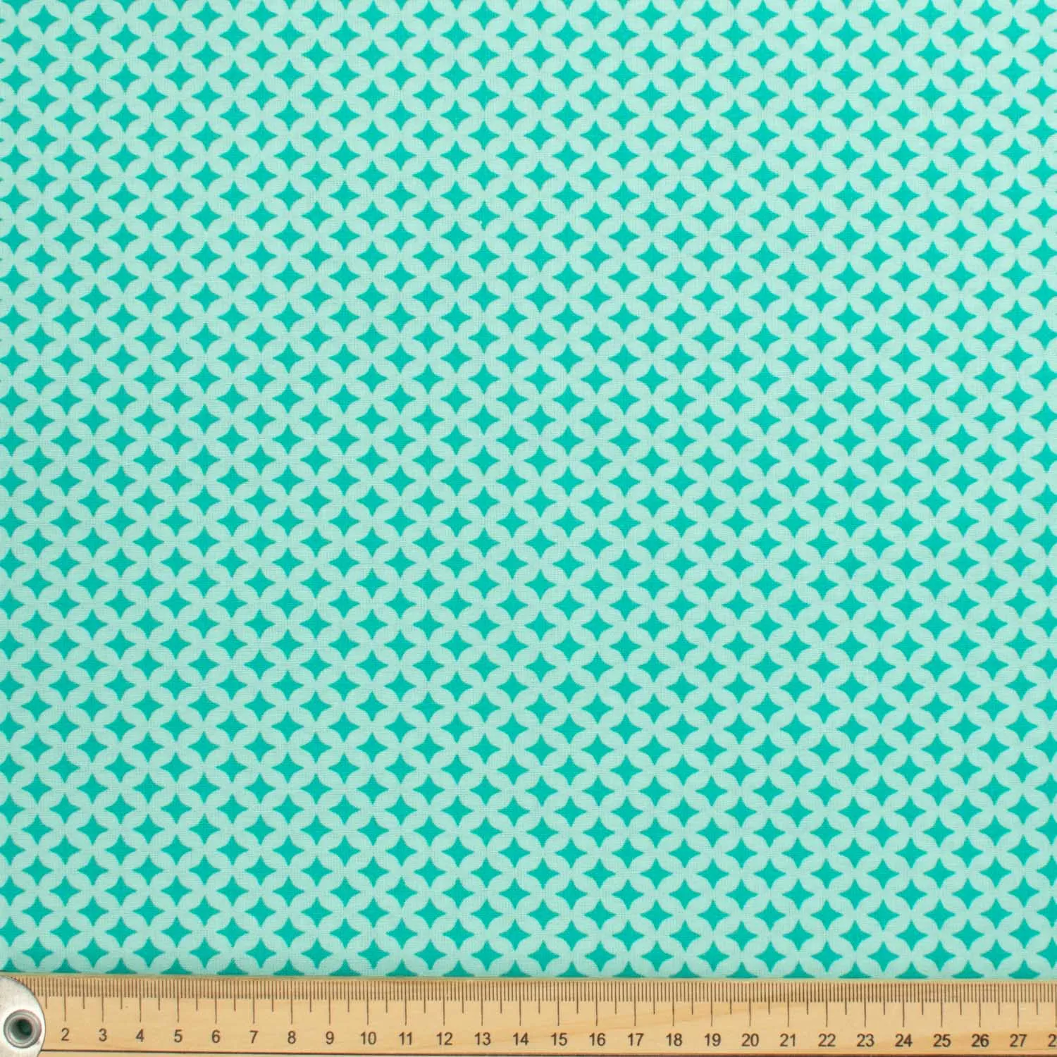 Geometric & Dots Collection Turquoise Circle & Quadrilateral Cotton Prints