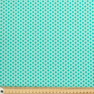 Geometric & Dots Collection Turquoise Circle & Quadrilateral Cotton Prints