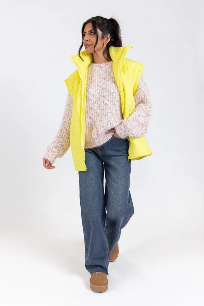 Going Upstate Yellow Oversized Puffer Vest SALE