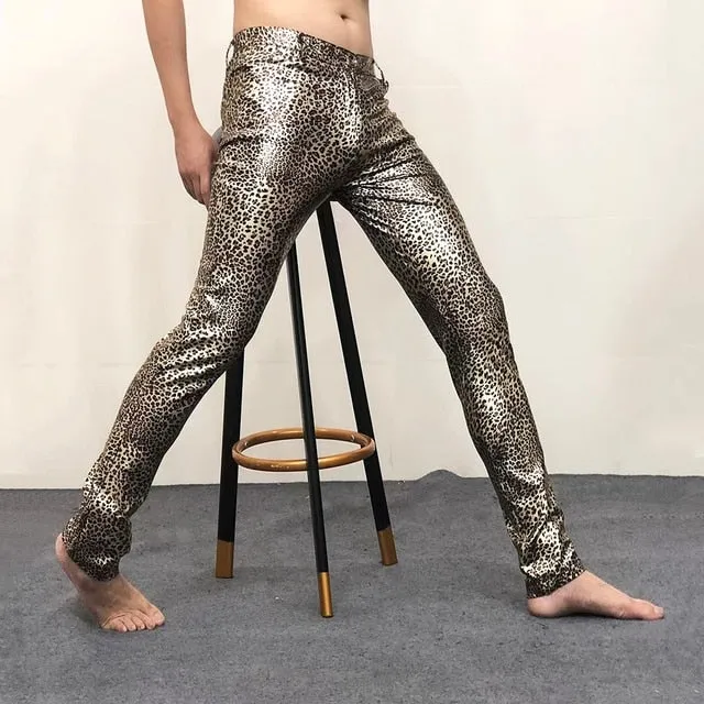 Gold Silver Snake Pattern Pants