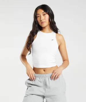 Gymshark Essential Cotton Midi Tank - White