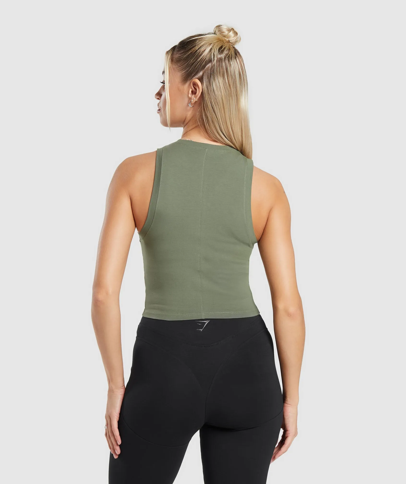 Gymshark Rest Day Cotton Contour Tank - Base Green