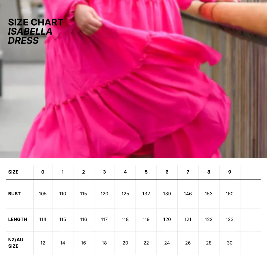 Isabella Dress - HOT PINK