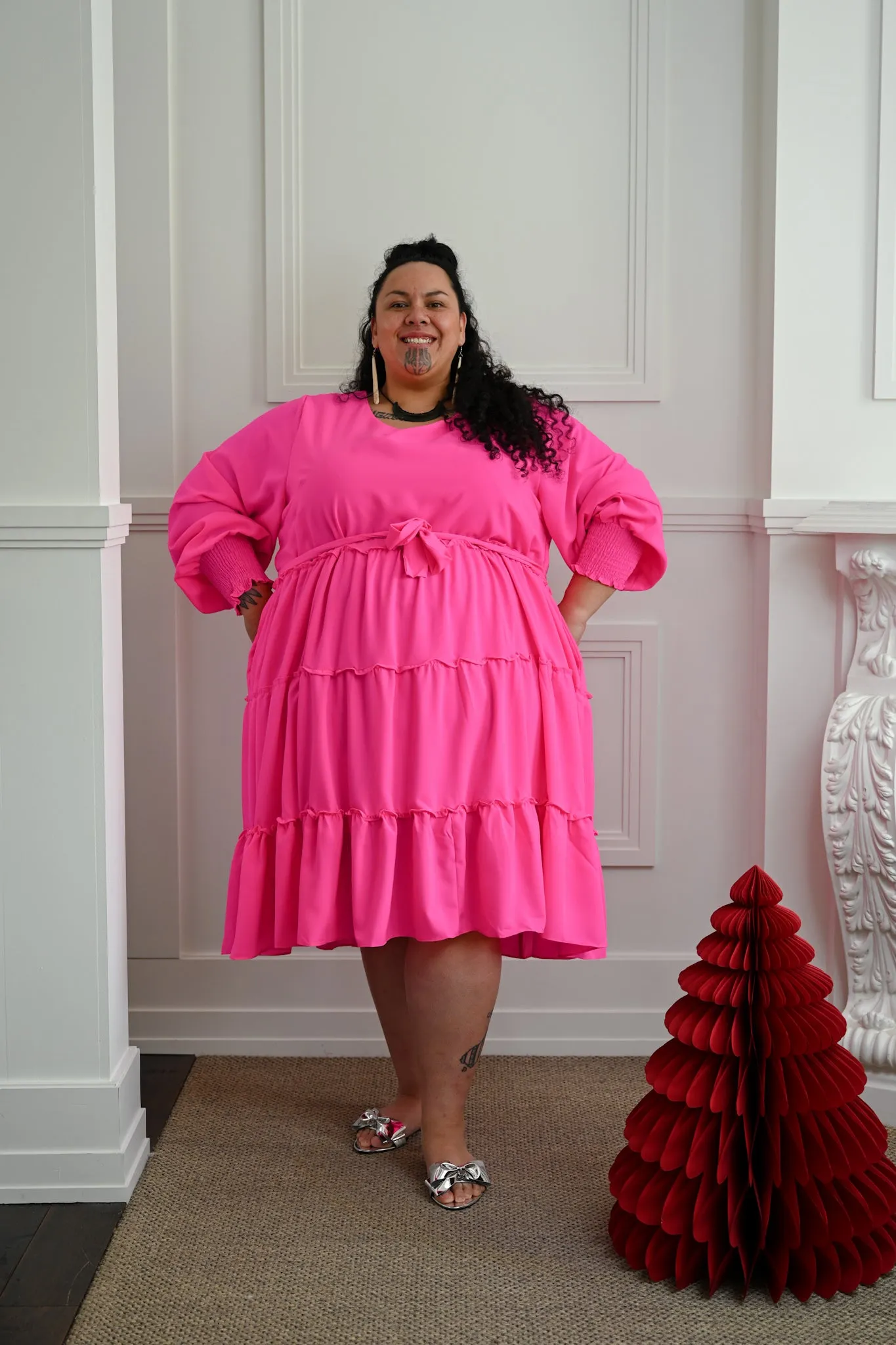 Isabella Dress - HOT PINK