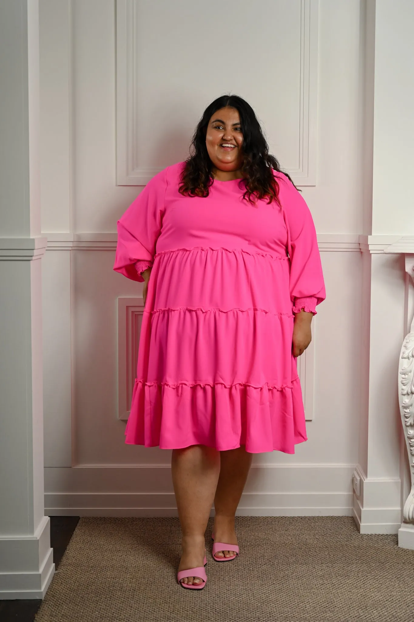 Isabella Dress - HOT PINK