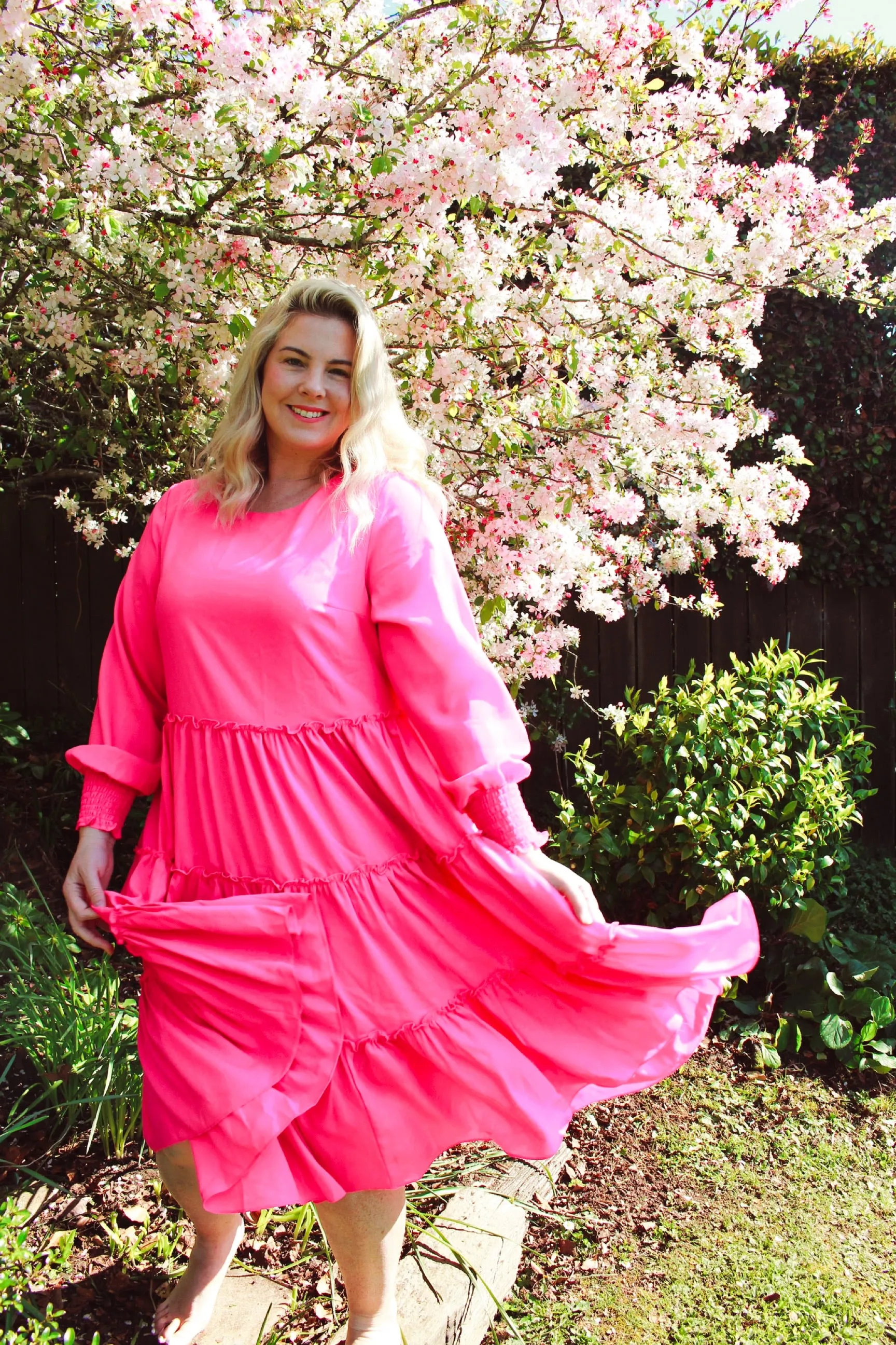 Isabella Dress - HOT PINK