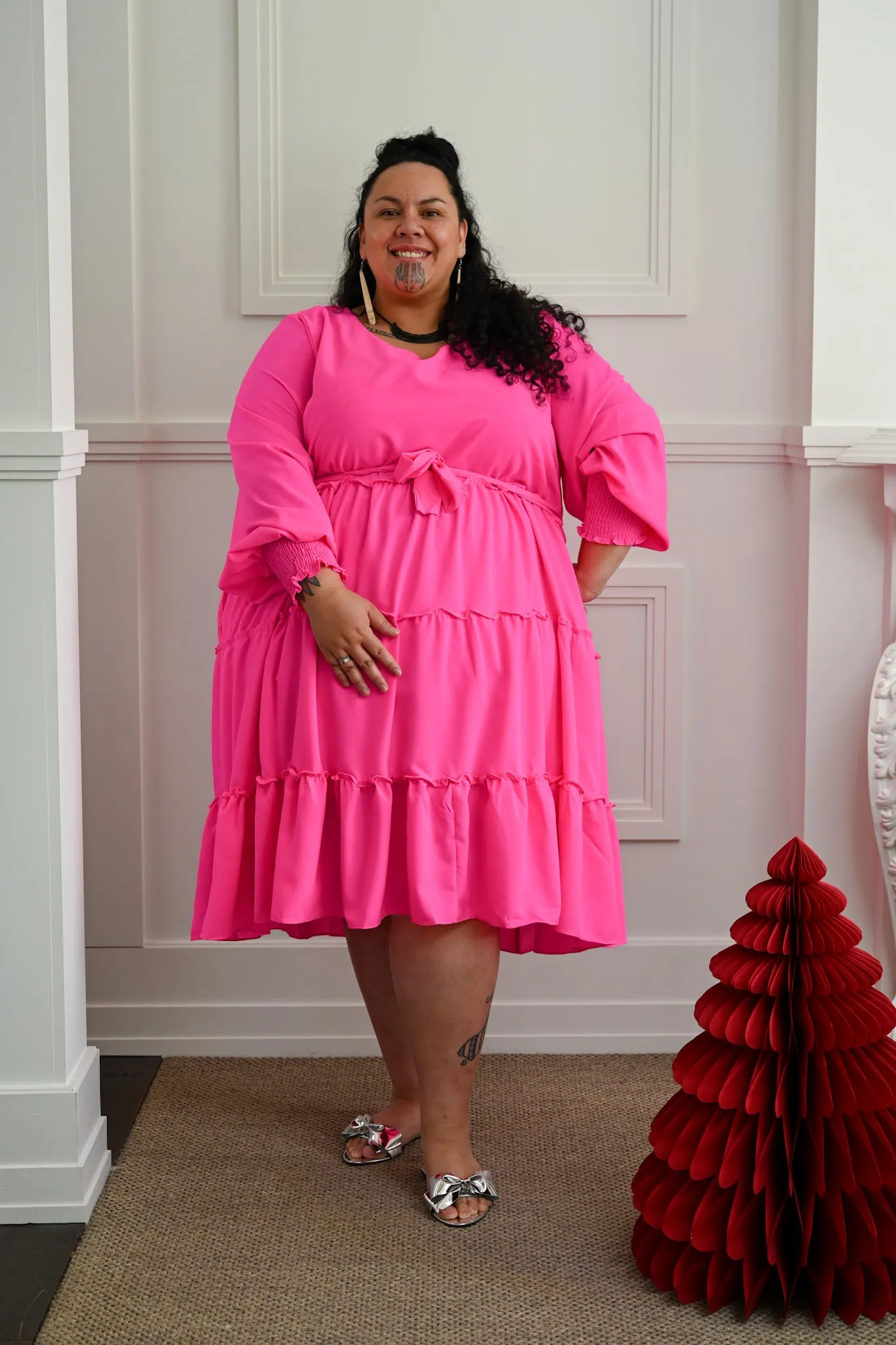 Isabella Dress - HOT PINK