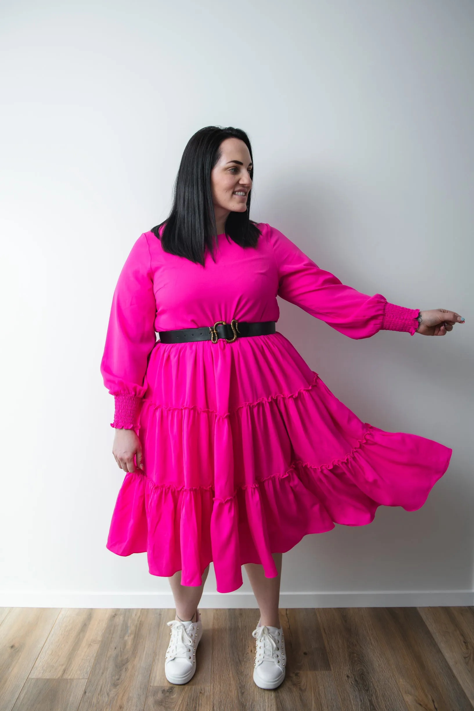 Isabella Dress - HOT PINK