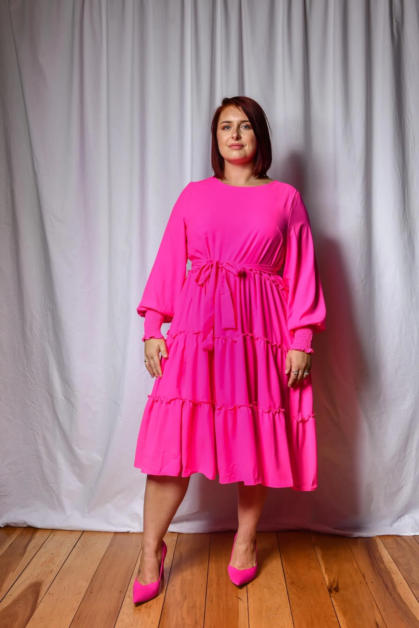 Isabella Dress - HOT PINK