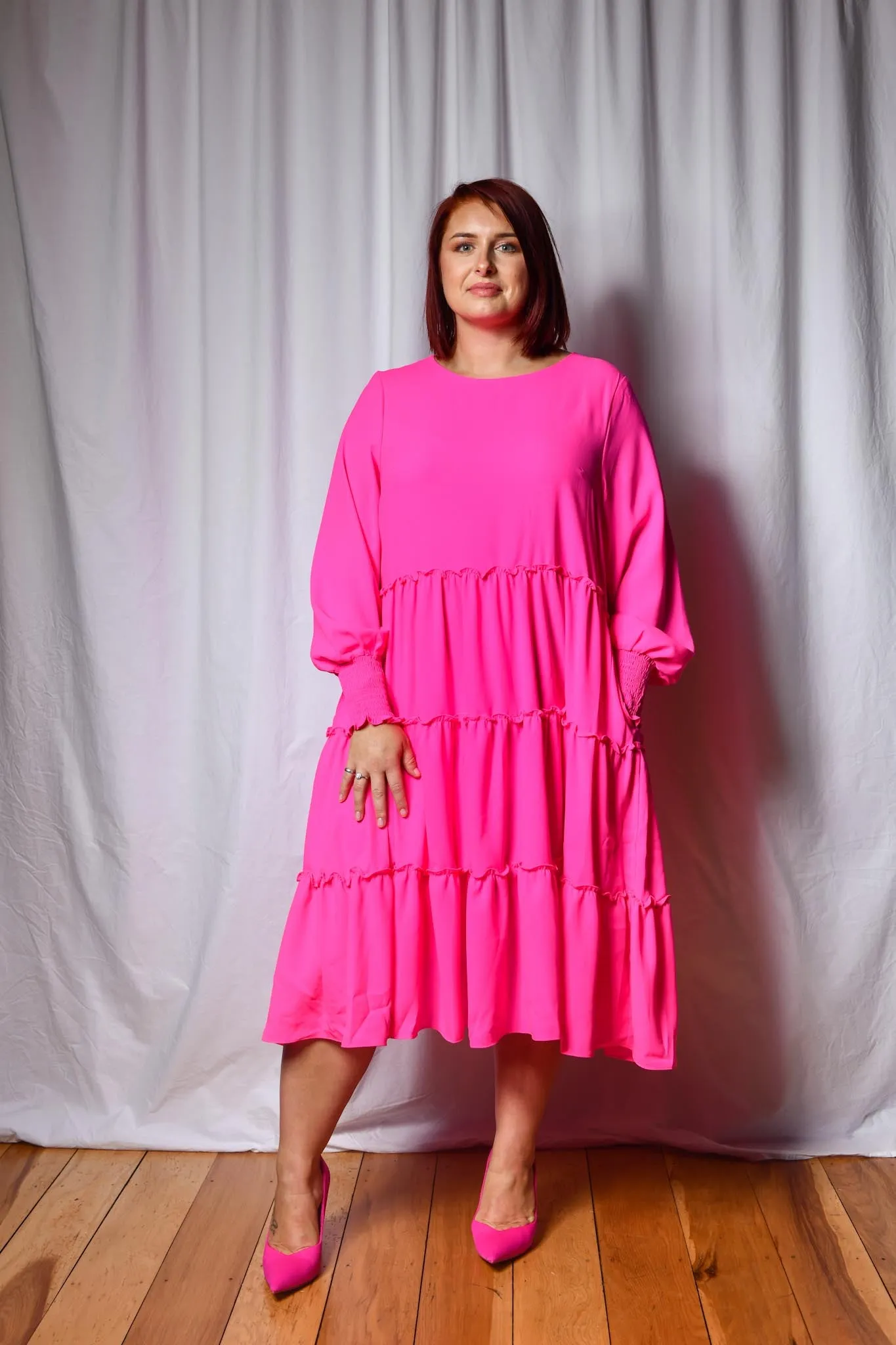 Isabella Dress - HOT PINK