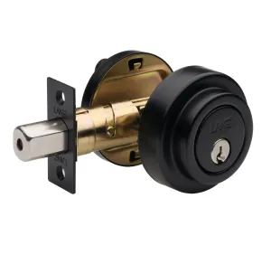 Lane Slimline Single Cylinder Deadbolt Round Matte Black